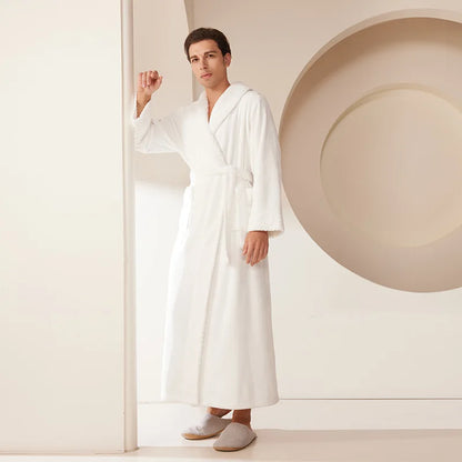 Thick Flannel Jacquard Couple Bathrobe