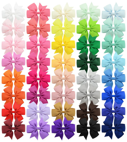 20/40PCS Candy Color Bow Hair Clip Set