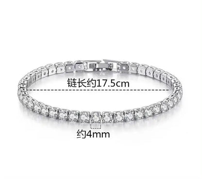 Solid 18K/14K Gold Moissanite Tennis Bracelet for Women