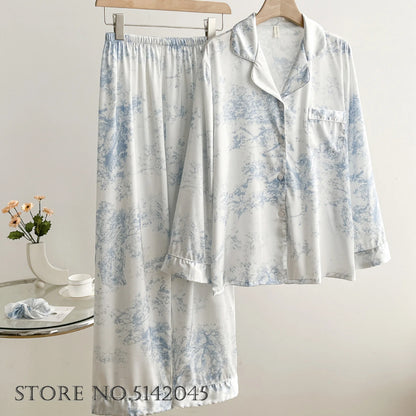 Women’s Floral Satin Pajama Set