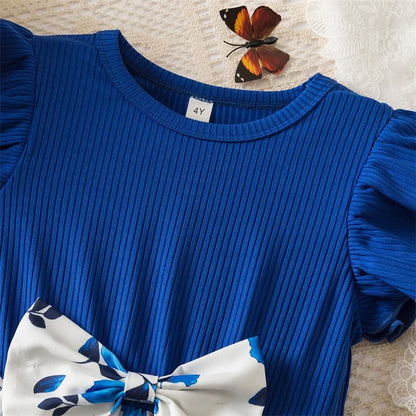 Flower Girls Butterfly Print Dress