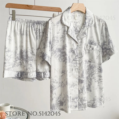 Women’s Floral Satin Pajama Set