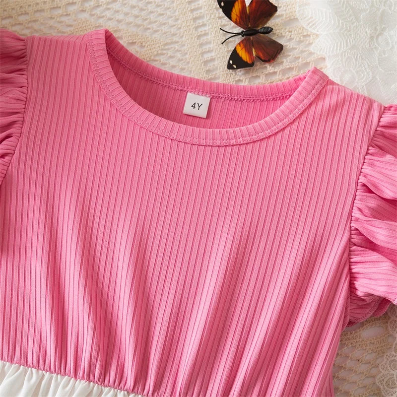 Flower Girls Butterfly Print Dress