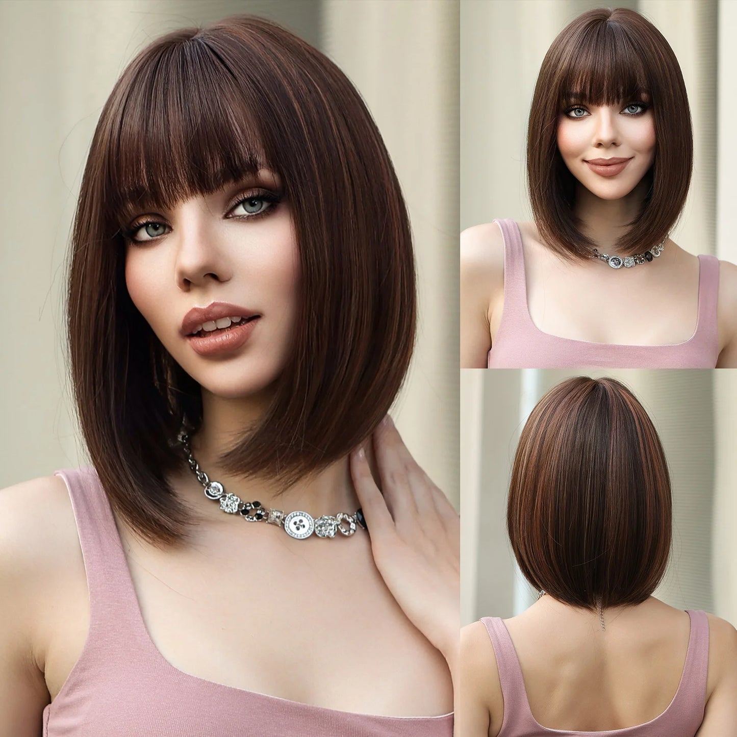 Short Straight Bob Wig for Women