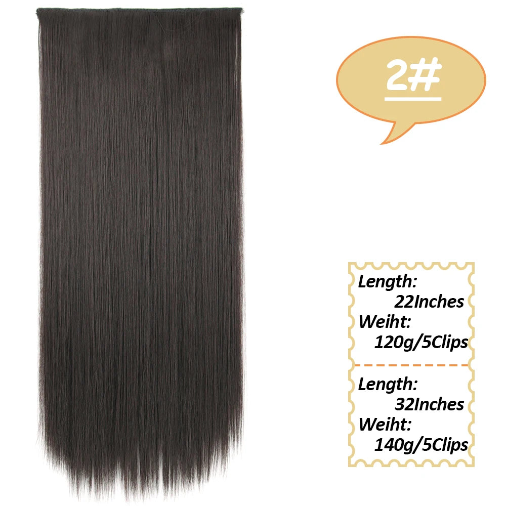 NICESY Synthetic Long Wavy Clip-On Hair Extensions