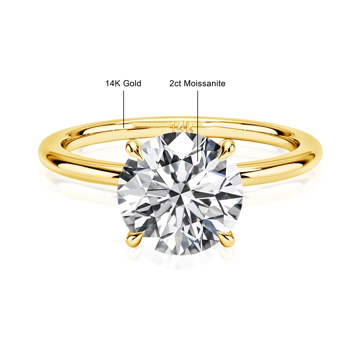 14K Gold Moissanite Ring for Women