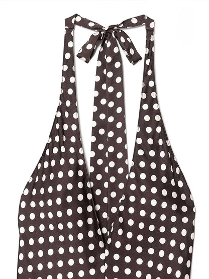 Chic Polka Dot Halter Dress – European & American Summer Style