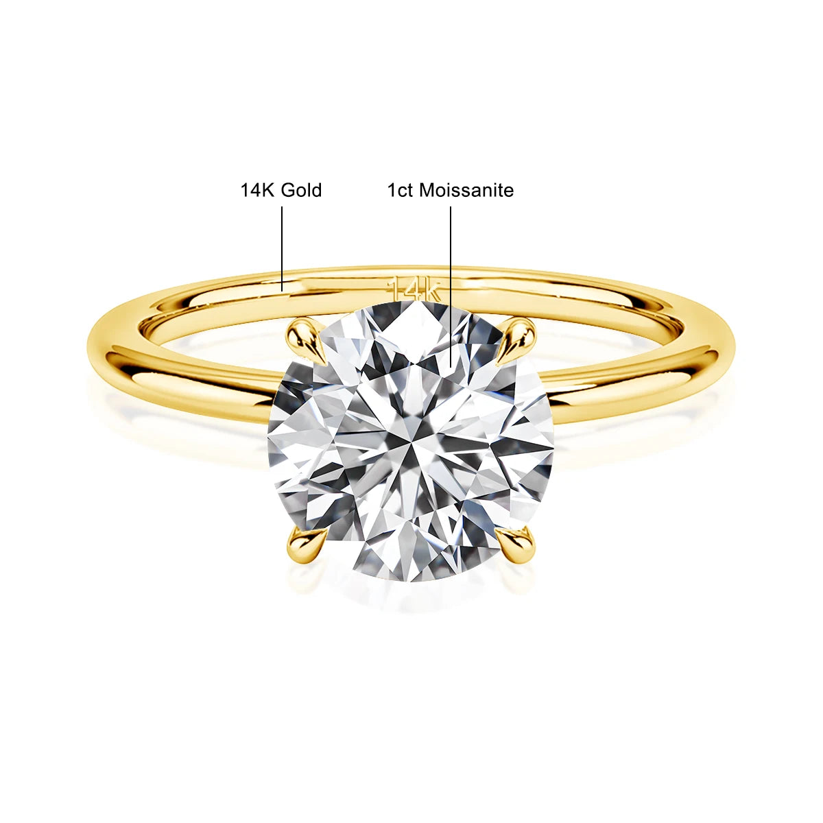 14K Gold Moissanite Ring for Women