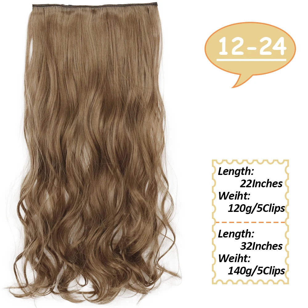 NICESY Synthetic Long Wavy Clip-On Hair Extensions