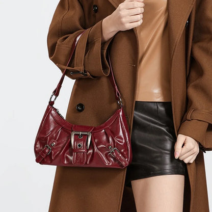Y2K Retro Pleated Hobo Shoulder Bag for Women