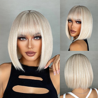 Short Straight Bob Wig for Women