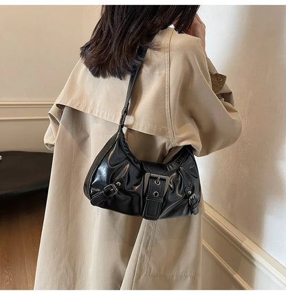 Y2K Retro Pleated Hobo Shoulder Bag for Women