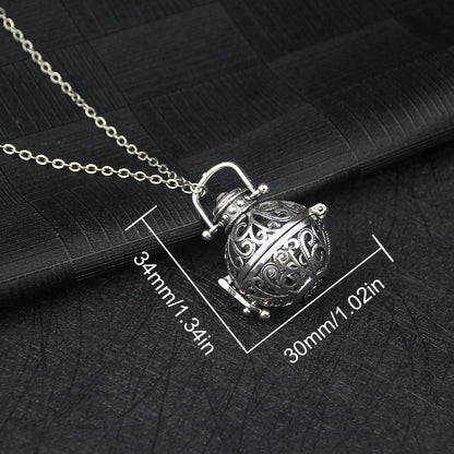 Vintage Hollow Flower Cremation Jewelry Necklace