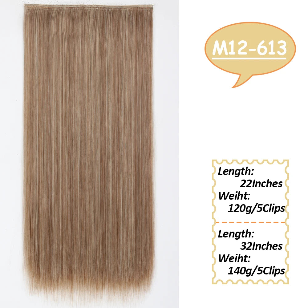 NICESY Synthetic Long Wavy Clip-On Hair Extensions