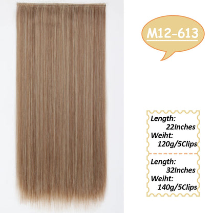 NICESY Synthetic Long Wavy Clip-On Hair Extensions