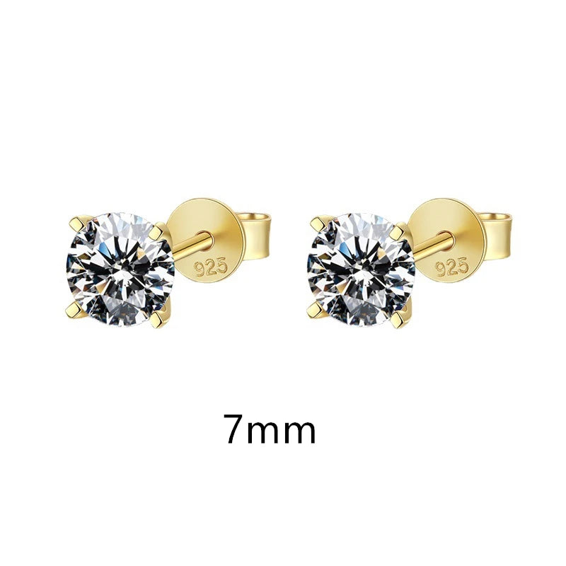 0.25–1.2 Carat D Color Moissanite Stud Earrings for Women