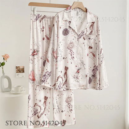 Women’s Floral Satin Pajama Set