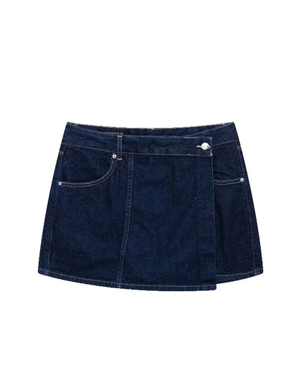 2025 Summer Women’s Casual Denim Set – Short Shirt Top & Mini Skirt Shorts 2-Piece Outfit