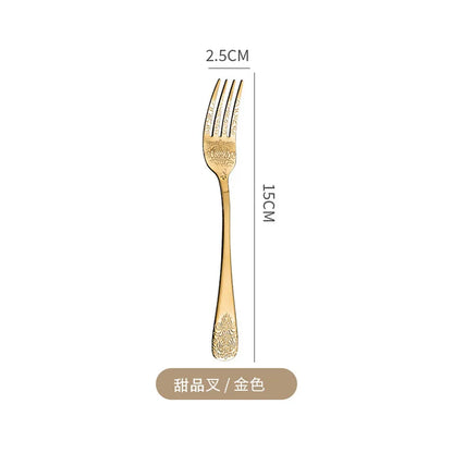 Gold Cutlery Set Stainless Steel Fork Spoons Knife Tableware Kit