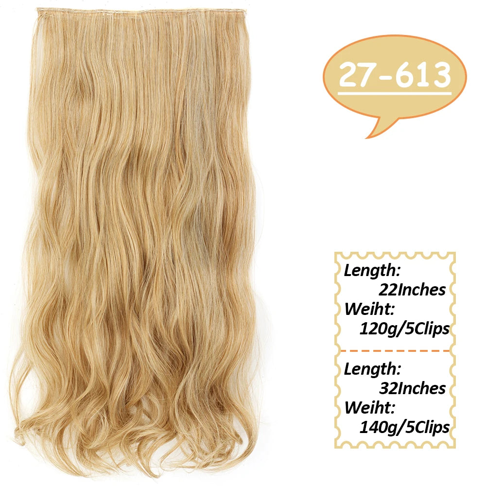 NICESY Synthetic Long Wavy Clip-On Hair Extensions