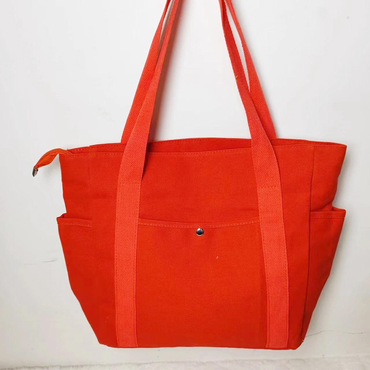Large Capacity Canvas Solid Letter Tote Bag