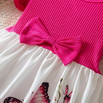 Flower Girls Butterfly Print Dress