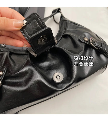 Y2K Retro Pleated Hobo Shoulder Bag for Women