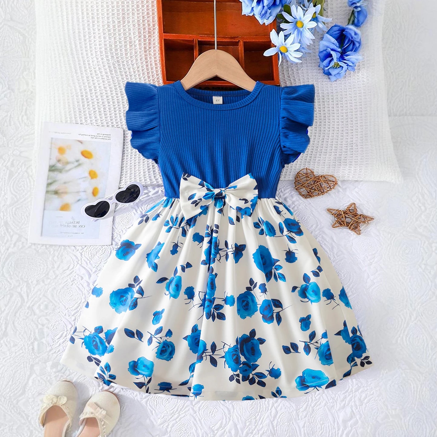 Flower Girls Butterfly Print Dress