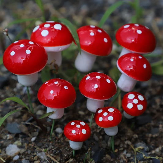 Artificial Mini Resin Mushroom 20Pcs