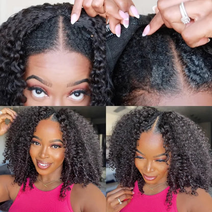 250% Density Kinky Curly V Part Wig