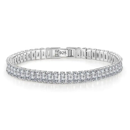 Solid 18K/14K Gold Moissanite Tennis Bracelet for Women