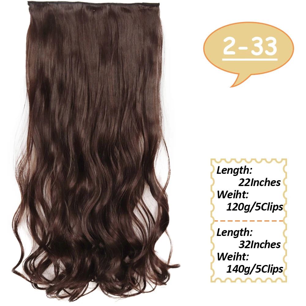 NICESY Synthetic Long Wavy Clip-On Hair Extensions