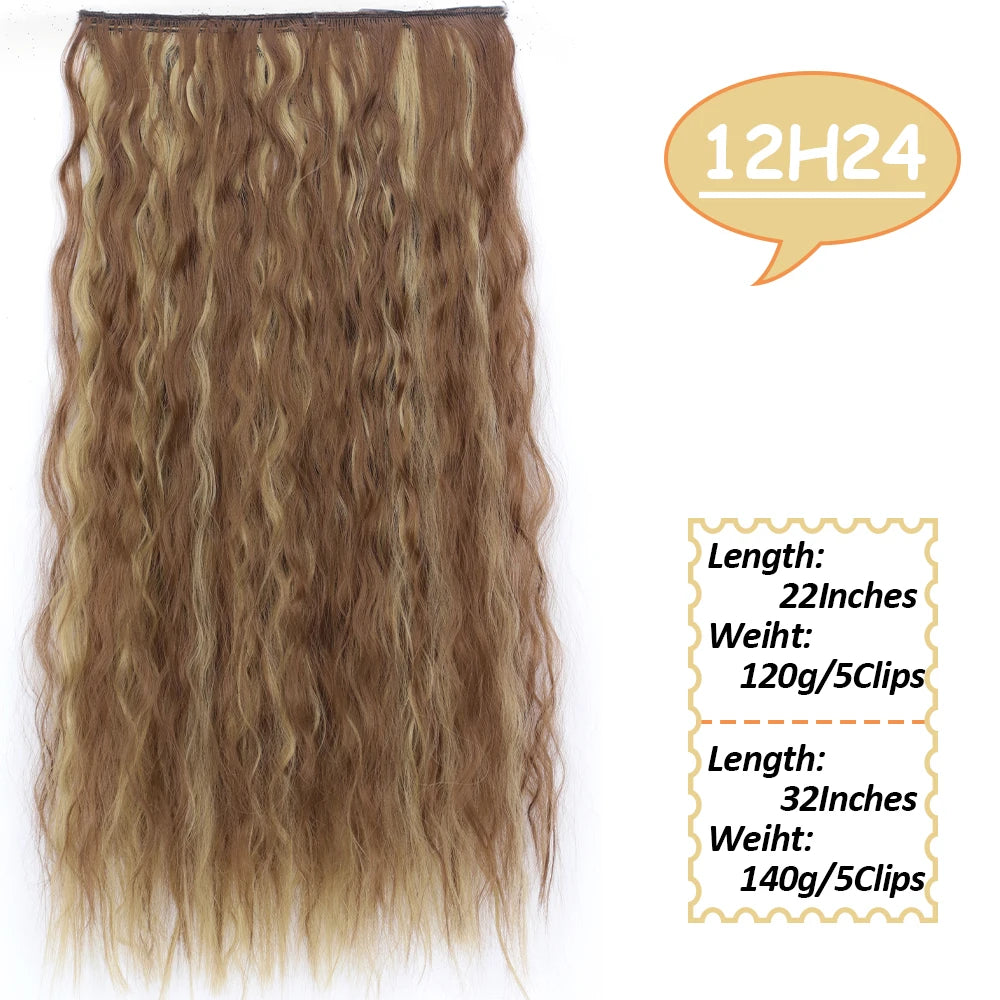 NICESY Synthetic Long Wavy Clip-On Hair Extensions