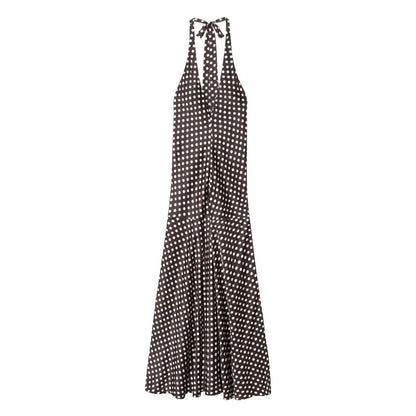 Chic Polka Dot Halter Dress – European & American Summer Style