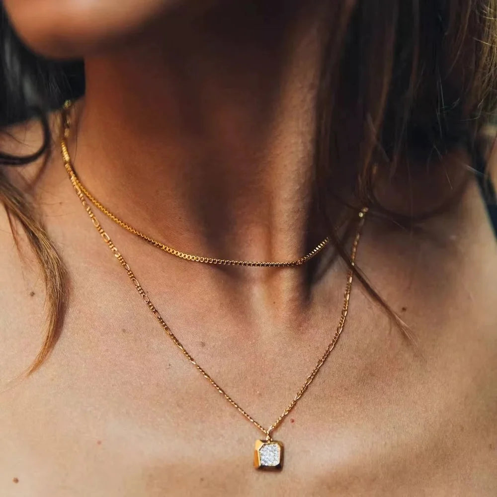 1.2mm Simple Stainless Steel Box Chain Necklace