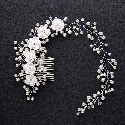 Pearl Flower Wedding Hair Comb – Elegant Bridal Accessory