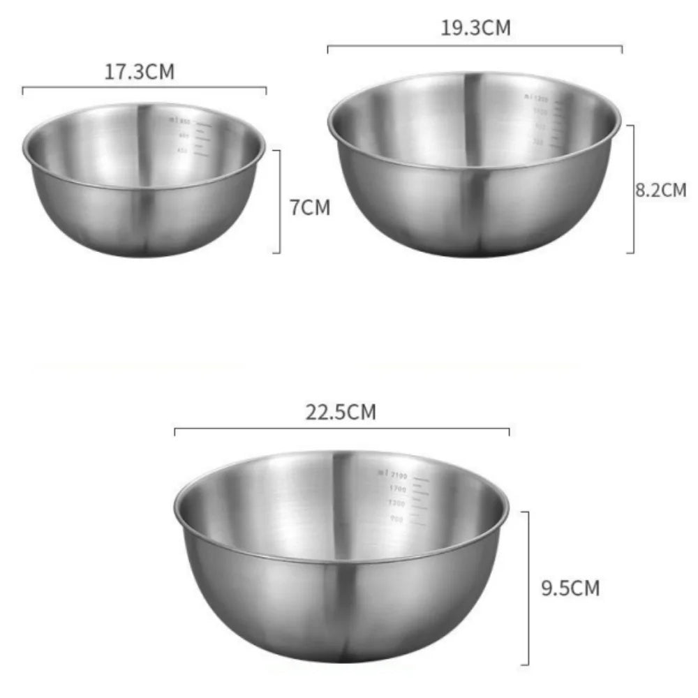 Large Capacity Bowls with Measurement Scale for Cooking, Baking & Food Storage