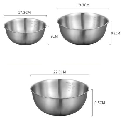 Large Capacity Bowls with Measurement Scale for Cooking, Baking & Food Storage