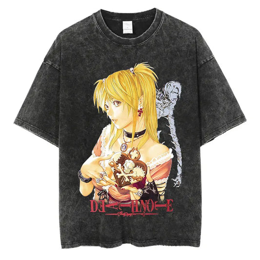 Harajuku Vintage Washed Death Note T-Shirt