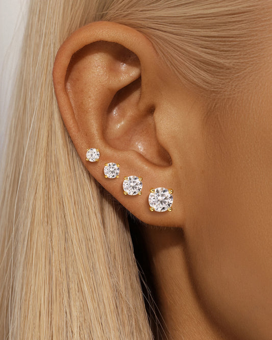 0.25–1.2 Carat D Color Moissanite Stud Earrings for Women