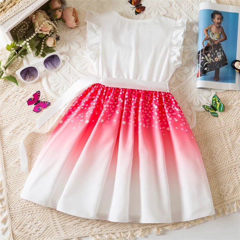 Flower Girls Butterfly Print Dress