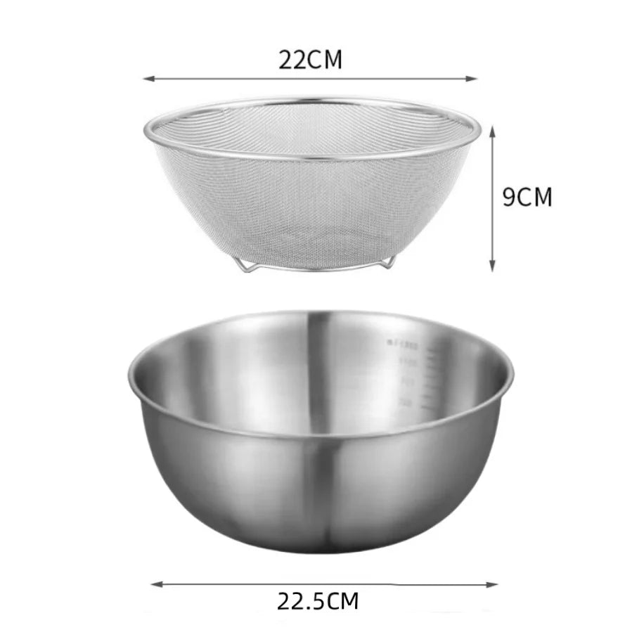 Large Capacity Bowls with Measurement Scale for Cooking, Baking & Food Storage
