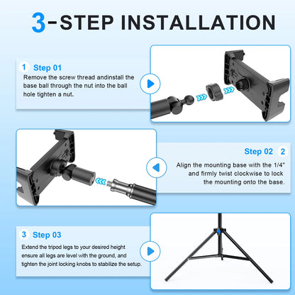 Adjustable Tripod Floor Tablet Stand