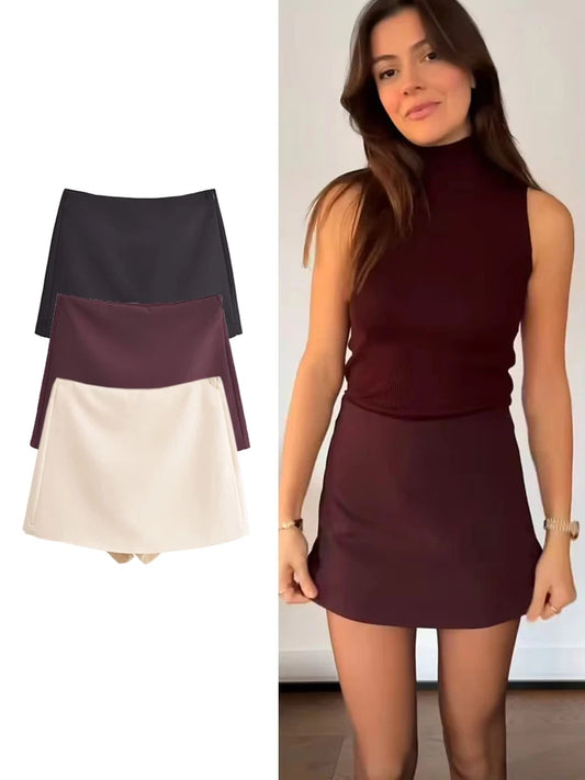 Women’s High-Waist Skort – Vintage-Inspired Streetwear Style