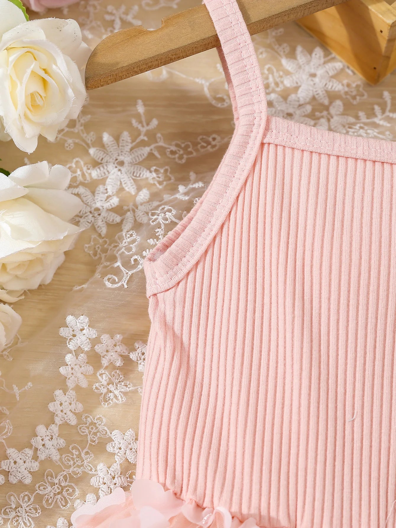 Summer Toddler & Kids Girl’s Butterfly Decor Mesh Splicing Cami Dress