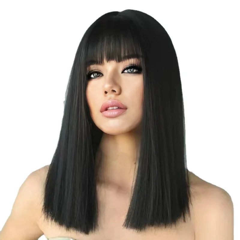 Fashion Black Synthetic Wig for Women