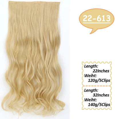 NICESY Synthetic Long Wavy Clip-On Hair Extensions