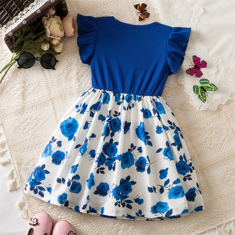 Flower Girls Butterfly Print Dress